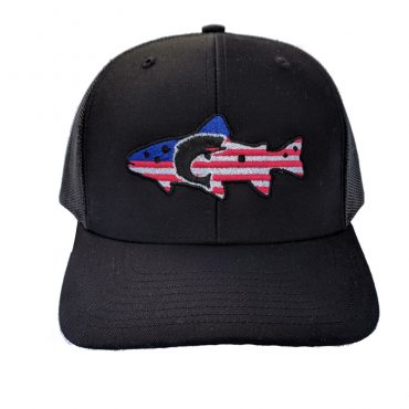 Black Snap Back-Fish / Logo / American Flag